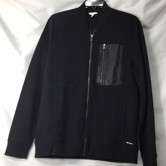 Calvin Klein Men’s Black Full-Zip Lightweight Jacket Size M Like-NEW Condition - Picture 1 of 6